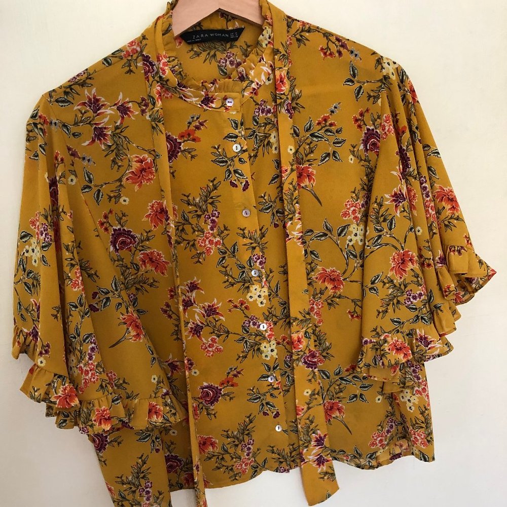 Zara Yellow Floral Blouse